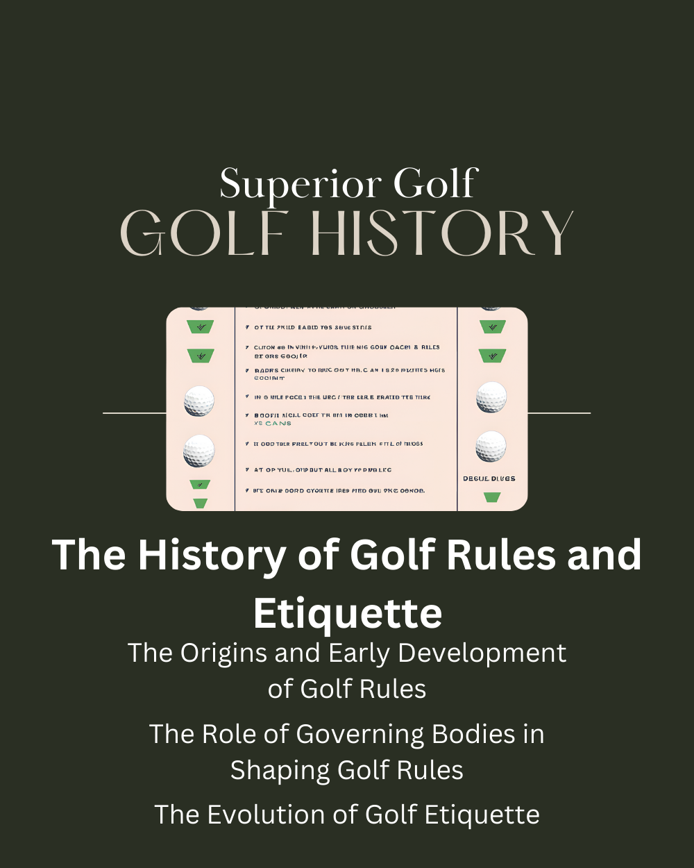 The History of Golf Rules and Etiquette